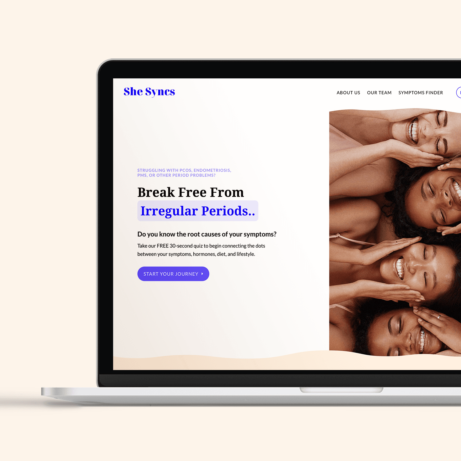 Divi website design for holistic women's health brand She Syncs